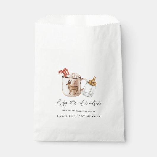 ベビー寒い冬の赤ちゃんシャワー フェイバーバッグ (正面)