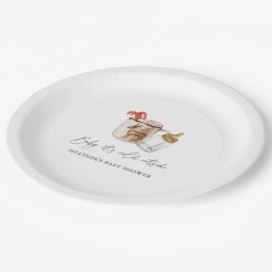 ベビー寒い冬の赤ちゃんシャワー ペーパープレート (アングル)