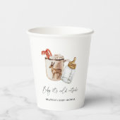 ベビー寒い冬の赤ちゃんシャワー 紙コップ (裏面)