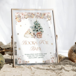 ベビー寒い外のクマの本ベビー ポスター