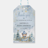 ベビー寒い外の冬のクマのシャワーギフトラベル ギフトタグ (正面)