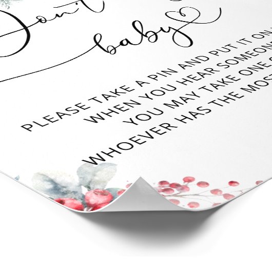 ベビー寒い外の冬はベビーゲームと言わない ポスター (角)