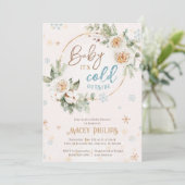 ベビー寒い外の居心地の良い冬のシャワー散水 招待状 (スタンド正面)