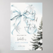 ベビー寒い外Bow Baby Shower Welcome ポスター (正面)