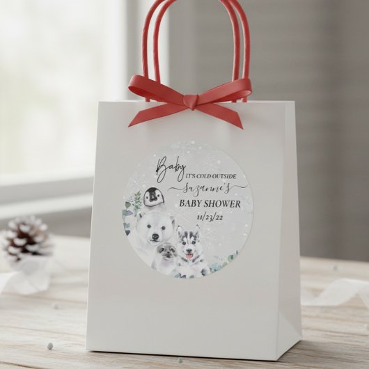 ベビー寒冷で北極圏外の動物シャワー冬 ラウンドシール