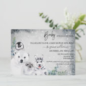 ベビー寒冷で北極圏外の動物シャワー冬 招待状 (スタンド正面)