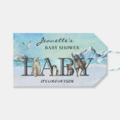 ベビー寒冷で北極圏外の動物シャワー ギフトタグ (正面(横))