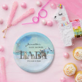 ベビー寒冷で北極圏外の動物シャワー ペーパープレート (パーティー)