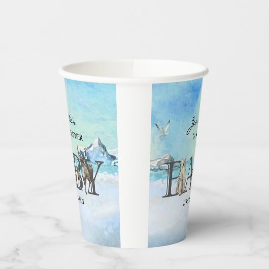 ベビー寒冷で北極圏外の動物シャワー 紙コップ (左)
