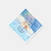 ベビー寒冷な北極圏外の動物の赤ちゃんシャワー スタンダードカクテルナプキン (角)