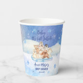 ベビー寒冷な北極圏外の動物の赤ちゃんシャワー 紙コップ (裏面)