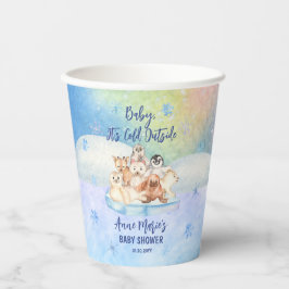 ベビー寒冷な北極圏外の動物の赤ちゃんシャワー 紙コップ