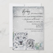 ベビー寒冷な北極圏外の動物ユキヒョウ 招待状 (正面)