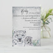 ベビー寒冷な北極圏外の動物ユキヒョウ 招待状 (スタンド正面)