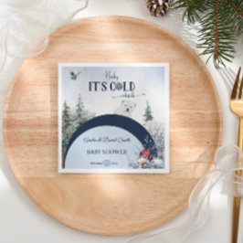 ベビー寒冷雪熊の鳥の赤ちゃんシャワー スタンダードカクテルナプキン