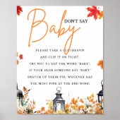 ベビー小さなかぼちゃ赤ちゃんシャワーゲームと言わない ポスター (正面)