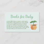 ベビー小さな芽の庭の赤ちゃんシャワー用の本 エンクロージャーカード (正面)