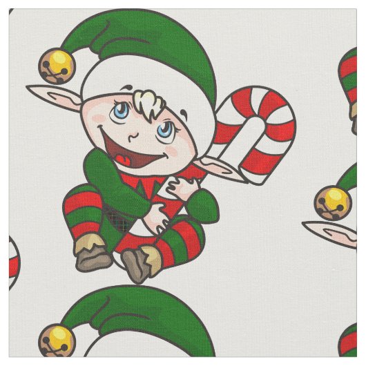 ベビー小妖精や小人クリスマス ファブリック (クローズアップ)
