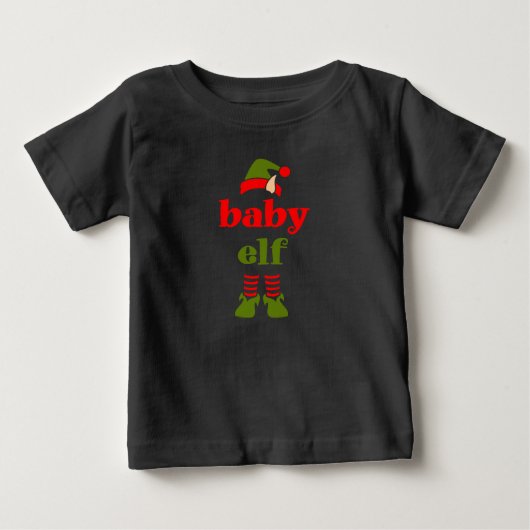 ベビー小妖精や小人クリスマスTシャツ ベビーTシャツ (正面)