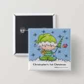 ベビー小妖精や小人パーソナライズされた- !stクリスマス 缶バッジ (正面&裏面)