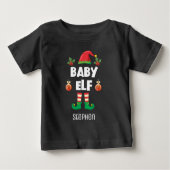 ベビー小妖精や小人ファミリー一致のクリスマスの衣装名 ベビーTシャツ (正面)