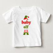 ベビー小妖精や小人ファミリー一致クリスマスベビーTシャツ ベビーTシャツ (正面)