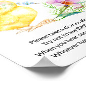 ベビー小雛の赤ちゃんシャワーゲームと言わない ポスター (角)