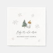 ベビー山外の寒さ冬の赤ちゃんシャワー スタンダードカクテルナプキン (正面)