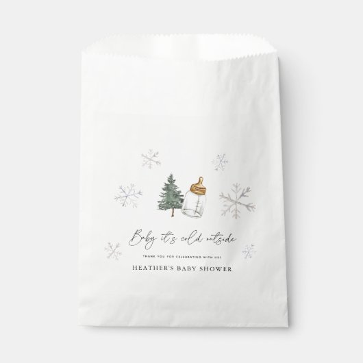 ベビー山外の寒さ冬の赤ちゃんシャワー フェイバーバッグ (正面)