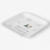 ベビー山外の寒さ冬の赤ちゃんシャワー ペーパープレート (傾斜あり)