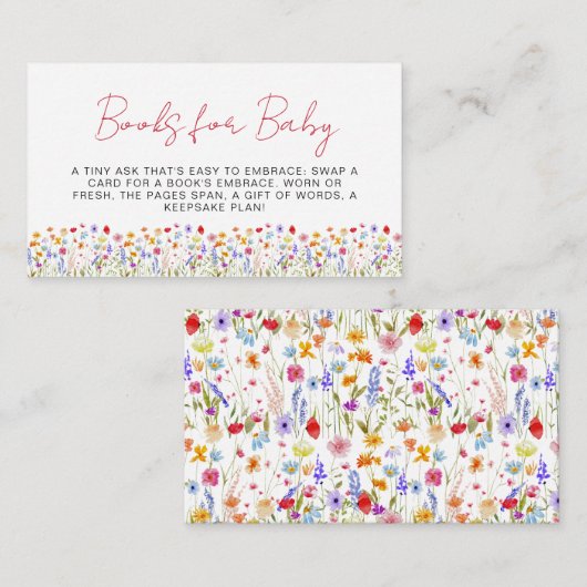 ベビー山花赤ちゃんシャワー庭用ブックス エンクロージャーカード (正面/裏面)