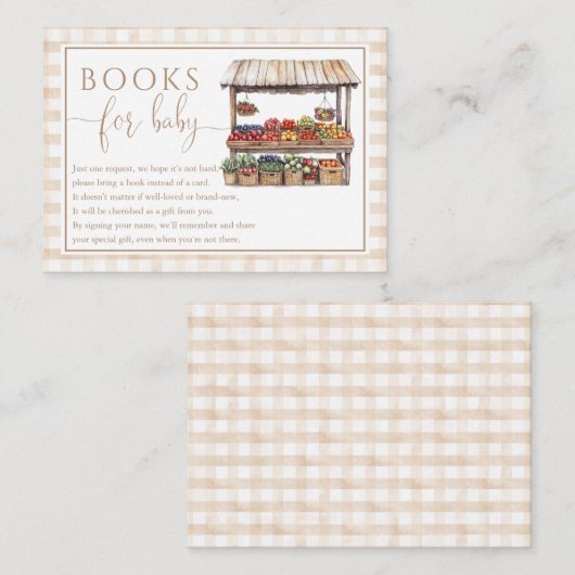 ベビー市場ストール中性ベビーシャワー用の本 エンクロージャーカード (正面/裏面)