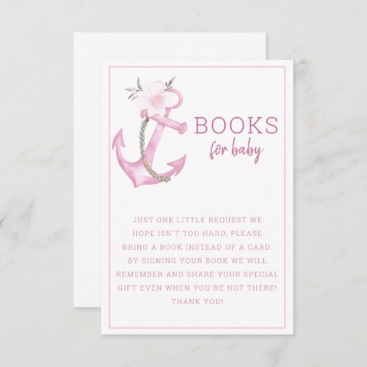 ベビー帳 | ピンク航海のいかりベビーSh エンクロージャーカード (正面/裏面)