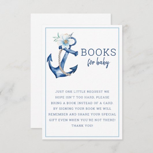 ベビー帳 | ブルー航海のいかりベビーSh エンクロージャーカード (正面/裏面)