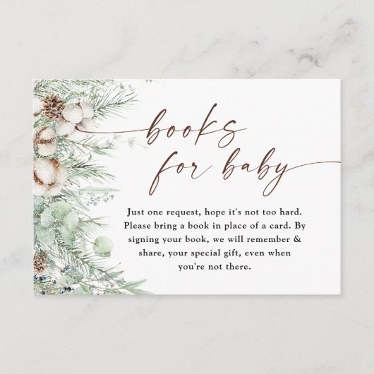 ベビー帳 | 冬の赤ちゃんシャワー エンクロージャーカード (正面)