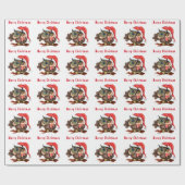 ベビー帽子のクリスマフクロウ及びギフトラッピング紙 ラッピングペーパー (フラット)