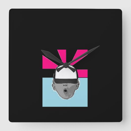 ～ベビー帽子～壁時計カスタマイズ! スクエア壁時計 (正面)