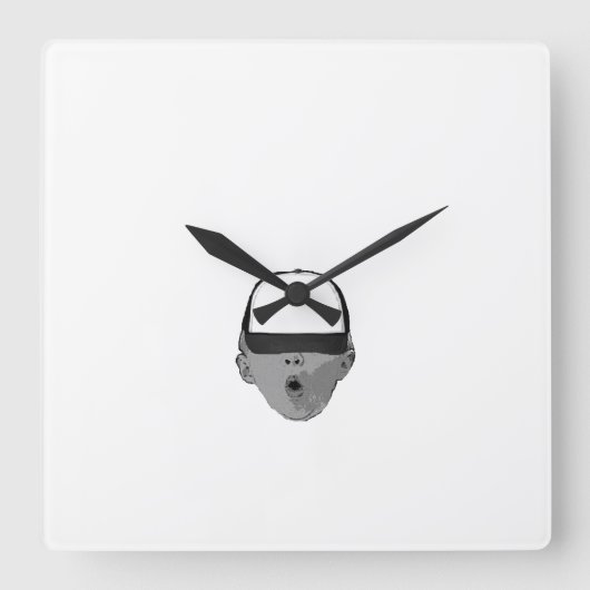 ～ベビー帽子～壁時計カスタマイズ! スクエア壁時計 (正面)