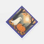 ベビー幽霊のforagerと巨大なカボチャ切り出しSt スタンダードランチョンナプキン (角)