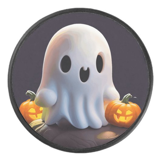 ベビー幽霊不気味かわいいハロウィーンキャラクター アイスホッケーパック (正面)