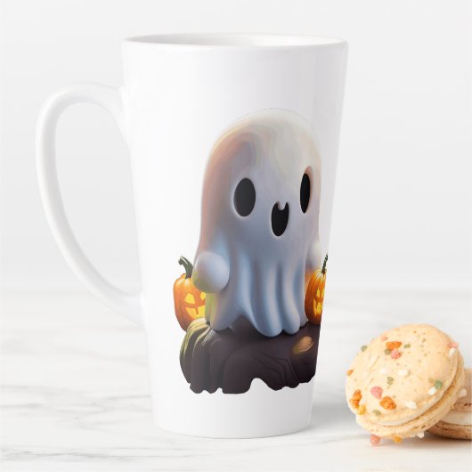 ベビー幽霊不気味かわいいハロウィーンキャラクター カフェラテマグ (インサイチュ)