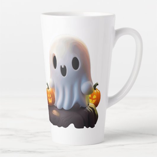 ベビー幽霊不気味かわいいハロウィーンキャラクター カフェラテマグ (右)