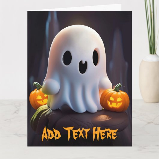 ベビー幽霊不気味かわいいハロウィーンキャラクター カード (正面)