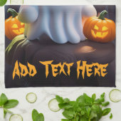 ベビー幽霊不気味かわいいハロウィーンキャラクター キッチンタオル (折り畳み)