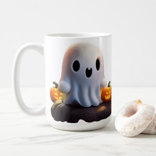 ベビー幽霊不気味かわいいハロウィーンキャラクター コーヒーマグカップ (ドーナツ)
