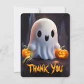 ベビー幽霊不気味かわいいハロウィーンキャラクター サンキューカード (正面)