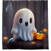 ベビー幽霊不気味かわいいハロウィーンキャラクター シャワーカーテン (正面)