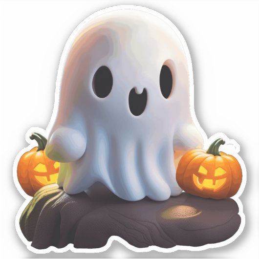ベビー幽霊不気味かわいいハロウィーンキャラクター シール (正面)