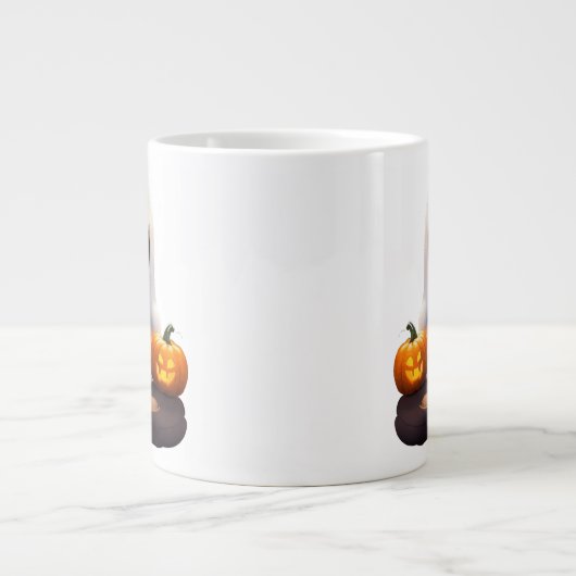 ベビー幽霊不気味かわいいハロウィーンキャラクター ジャンボコーヒーマグカップ (正面)