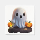 ベビー幽霊不気味かわいいハロウィーンキャラクター スタンダードカクテルナプキン (正面)